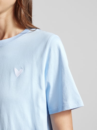 s.Oliver RED LABEL T-Shirt mit Motiv-Stitching Modell 'Heart' Bleu 3