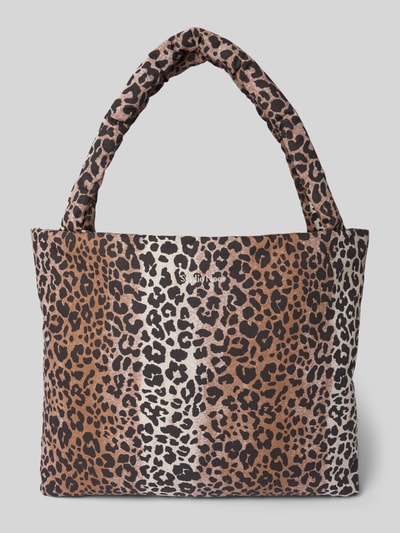 STUDIO NOOS Handtas met labelstitching, model 'Hazel' Hazelnoot - 2