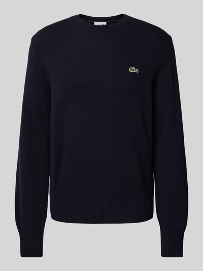 Lacoste Regular Fit Strickpullover aus reiner Wolle Marine 2