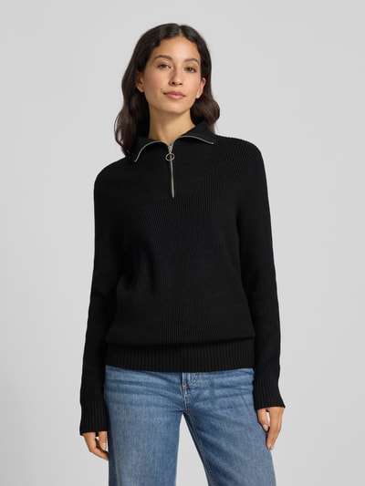 Christian Berg Woman Strickpullover mit Troyer-Kragen Black 4