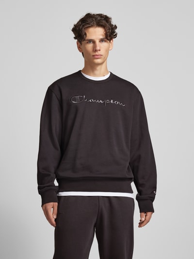 CHAMPION Sweatshirt mit Label-Stitching Anthrazit 4