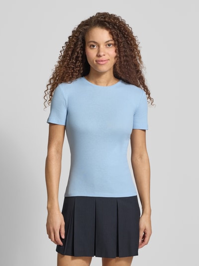 PIECES Slim Fit T-Shirt aus Baumwoll-Mix Modell 'RUKA' Hellblau 4