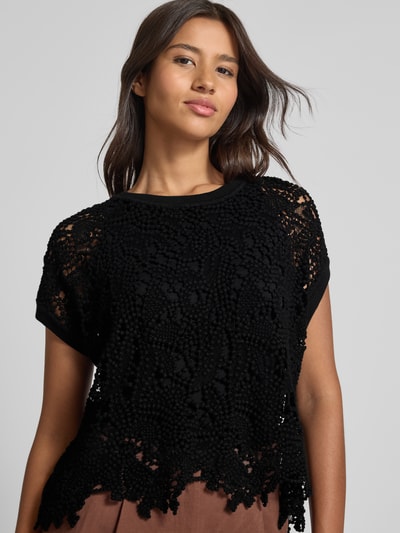monari Bluzka z dzianiny z okrągłym dekoltem Czarny 3