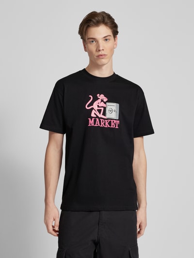 MARKET T-Shirt mit Rundhalsausschnitt Modell 'PINK PANTHER' Black 4