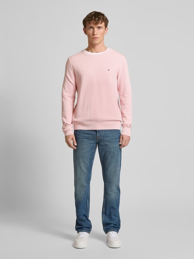 Tommy Hilfiger Strickpullover mit Logo-Stitching Pink 1