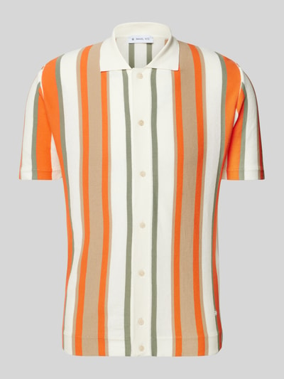 Manuel Ritz Regular Fit Poloshirt mit durchgehender Knopfleiste Orange 2