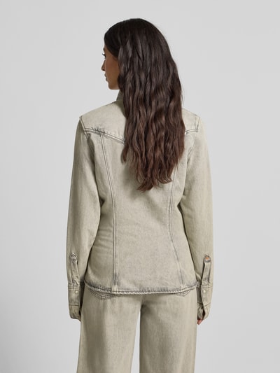 BOSS Orange Slim fit jeansoverhemd van een mix van katoen en lyocell  Lichtgrijs - 5