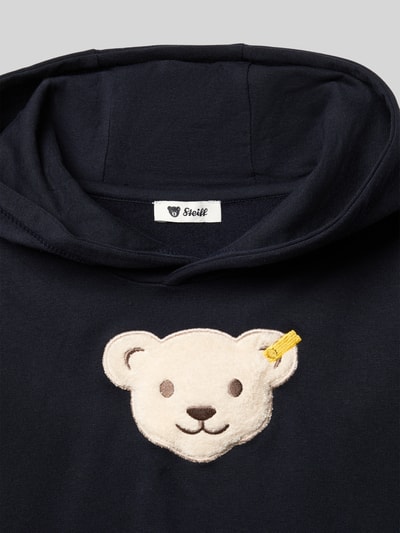 Productfoto, Hoodie uit mix van katoen en elastaan van Steiff, los model met capuchon, motiefapplicatie en elastische boorden