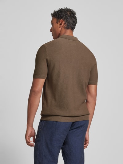 Jack & Jones Premium Koszulka polo z fakturowanym wzorem model ‘BLUSANDRI’ Średniobrązowy 5