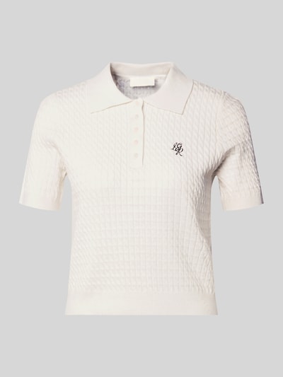 LeGer Koszulka polo z mieszanki wiskozy o kroju regular fit model 'Manolja' Złamany biały 2