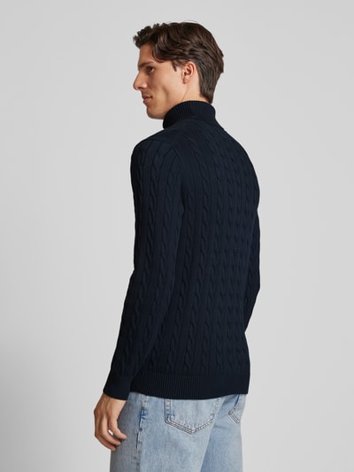 Gant Rollkragenpullover mit Label-Stitching Marine 5