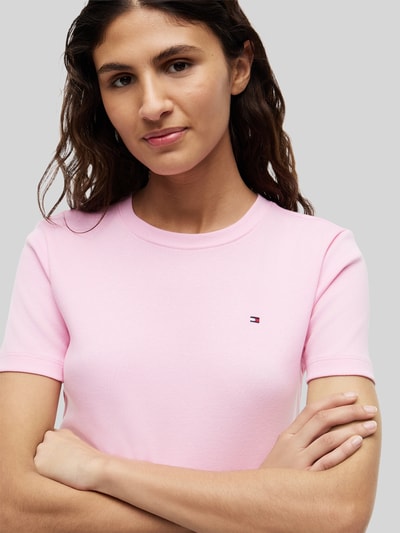 Tommy Hilfiger Slim Fit T-Shirt aus reiner Baumwolle Pink 3