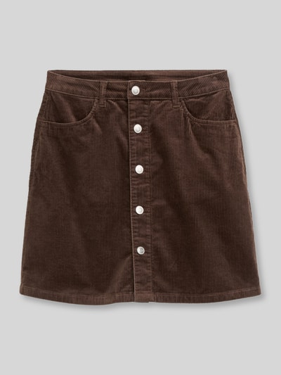 Tom Tailor Denim spódnica mini z mieszanki bawełny model 'D-ROCK' Ciemnobrązowy 2