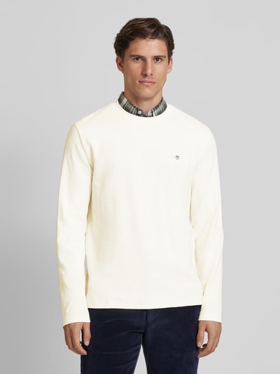 Gant Sweatshirt met labelstitching Offwhite - 4