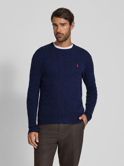 Polo Ralph Lauren Sweter z dzianiny o kroju regular fit z mieszanki wełny i kaszmiru Granatowy 4