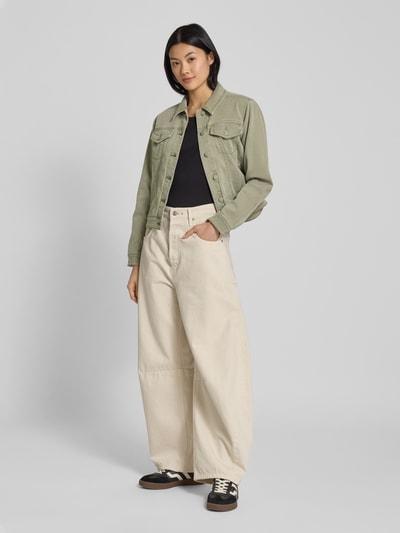 s.Oliver RED LABEL Boxy Fit Jeansjacke aus Baumwoll-Mix mit Brustpattentaschen Khaki 1