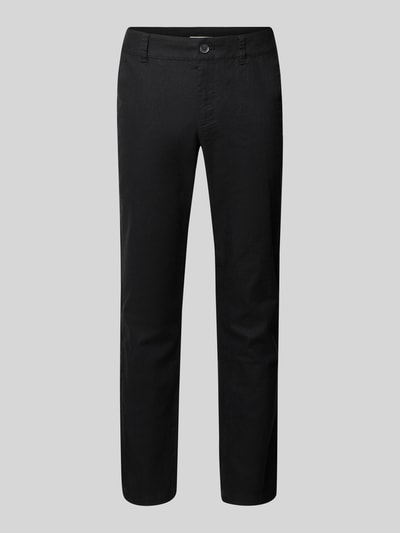 Tom Tailor Denim Slim fit linnen broek met katoen Zwart - 2