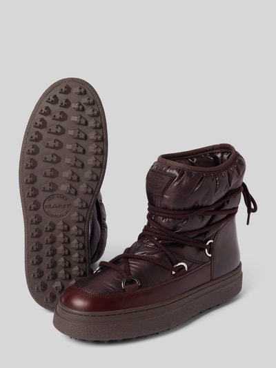 Gant Kozaki sznurowane z detalem z logo Ciemnobrązowy 4