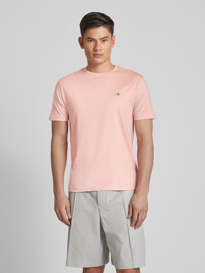 Gant Regular Fit T-Shirt in Melange-Optik Pink 4