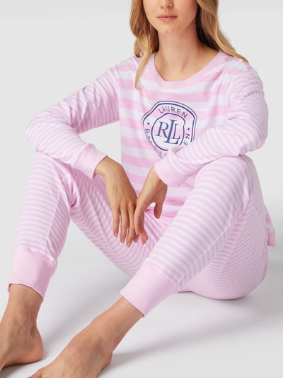 Lauren Ralph Lauren Pyjama mit Label-Print Pink 3