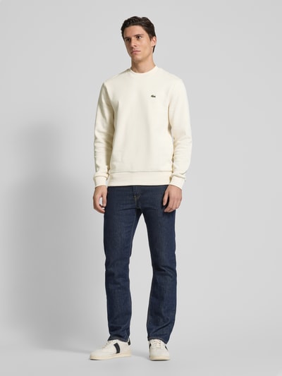 Lacoste Sweatshirt mit Label-Badge Offwhite 1