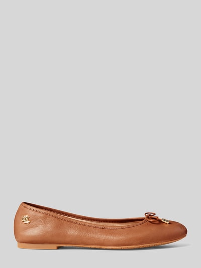 Lauren Ralph Lauren Ballerina aus echtem Leder Modell 'JAYNA' Cognac 2