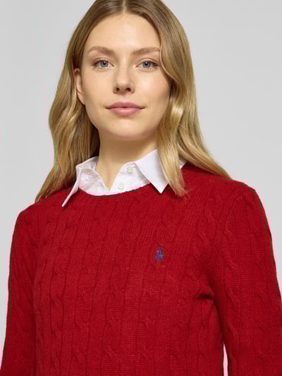 Polo Ralph Lauren Gebreide pullover van een mix van wol en kasjmier, model 'JULIANNA' Rood - 3