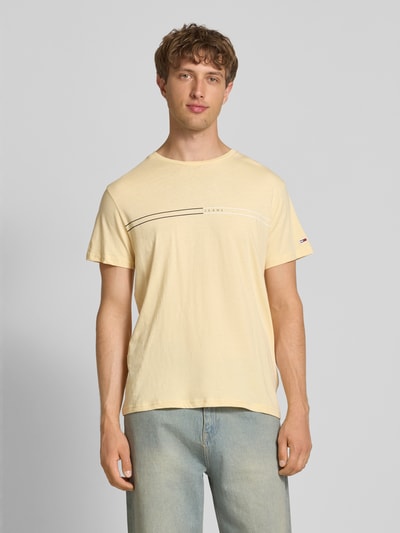 Tommy Jeans Regular Fit T-Shirt aus reiner Baumwolle GELB 4