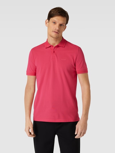 BOSS Green Poloshirt mit Label-Print Modell 'Pio' Pink 4