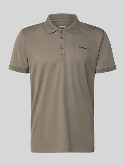 Produktfoto, koszulka polo Regular Fit Poloshirt mit Logo-Print Modell 'BELLMONT' od Icepeak, krój regular fit, nadruk z logo, kołnierzyk polo, z krótkim rękawem, długość tyłu w rozmiarze M: 73 cm