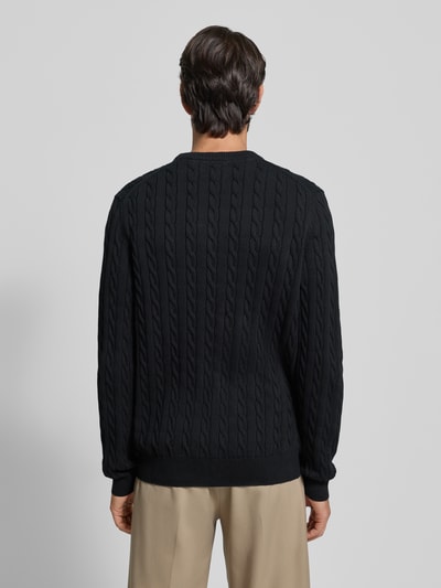 Christian Berg Men Gebreide pullover met ribboorden Zwart - 5