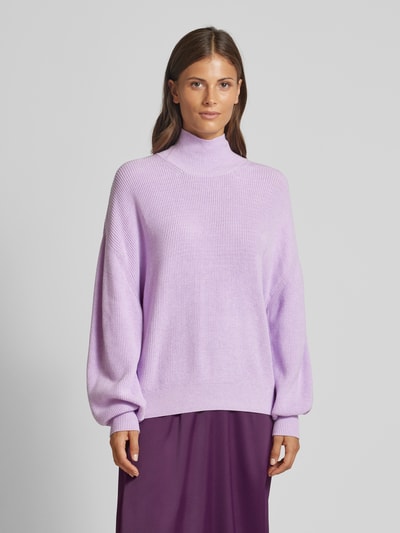 MSCH Copenhagen Gebreide pullover met opstaande kraag, model 'Magnea Rachelle' Lila - 4