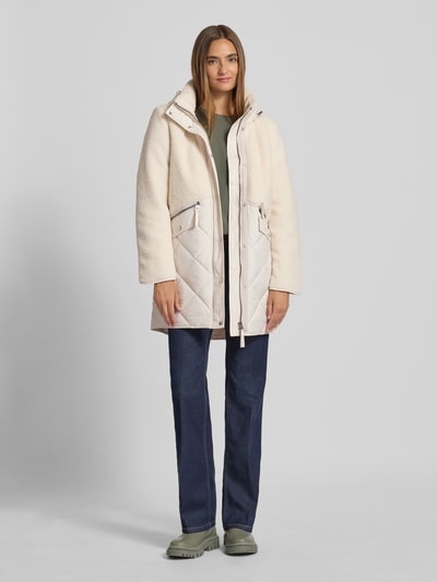 s.Oliver RED LABEL Regular Fit Teddy-Mantel mit Stepp-Anteil Offwhite 1