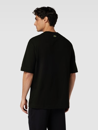 Lacoste Loose fit T-shirt met labelstitching Zwart - 5