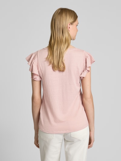 Apricot T-Shirt mit Volants Rosa 5