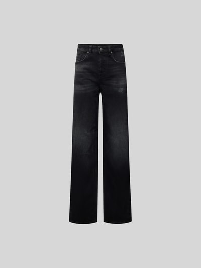 Produktfoto, Wide Fit Jeans im 5-Pocket-Design von Diesel in Schwarz, reine Baumwolle, Logo-Patch, Knopf- und Reißverschluss, gerade Form