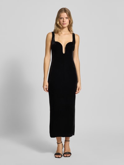 Bardot Cocktailjurk van fluweel met siersteentjes, model 'BROOKLYN' Zwart - 4