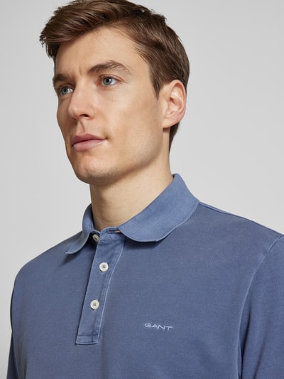 Gant Regular Fit Poloshirt von Label-Stitching Modell 'SUNFADED' Dunkelblau 3