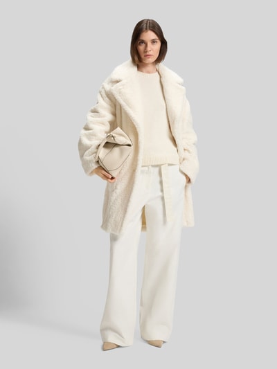 BOSS Orange Regular Fit Teddy-Mantel mit großen Taschen Modell 'CATEDY' Weiss 1