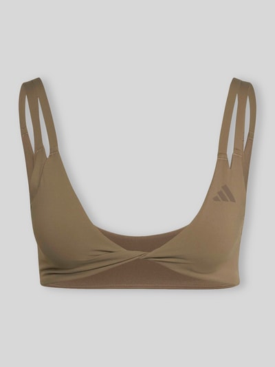 adidas Training Sport-BH mit Logo-Print Modell 'TWIST' Taupe 1