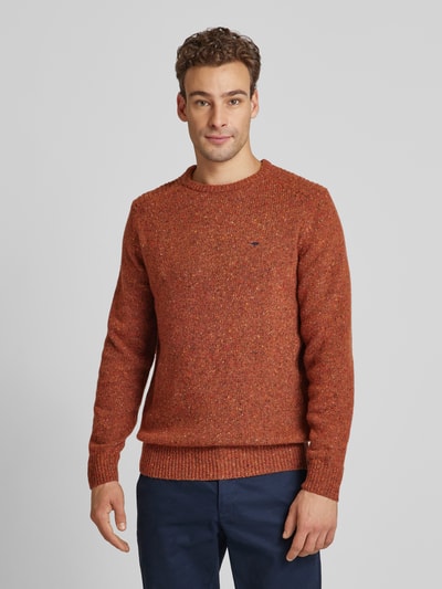 Fynch-Hatton Strickpullover aus Woll-Mix mit Rundhalsausschnitt Orange 4