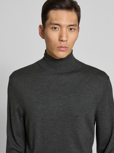 MCNEAL Rollkragenpullover aus Viskose-Mix Dunkelgrau Melange 3