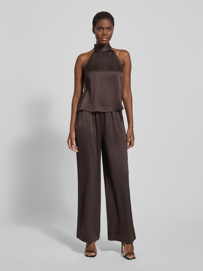 Samsøe Samsøe Stoffen broek met elastische band Model 'HELENA' Donkerbruin - 1