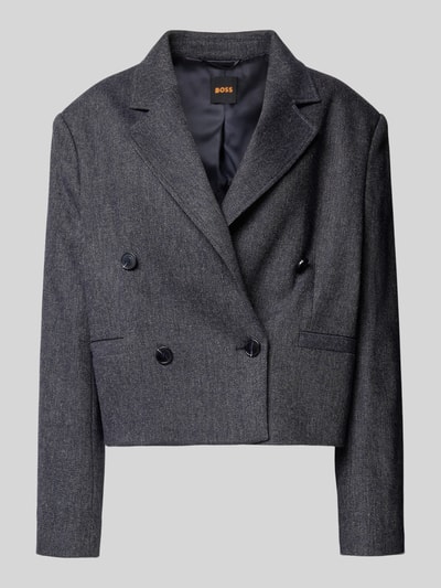 BOSS Orange Boxy fit korte blazer met wol, model 'JAFLENI' Donkerblauw - 2