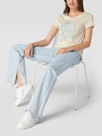 Tom Tailor Denim T-Shirt mit Statement-Print Sand 1