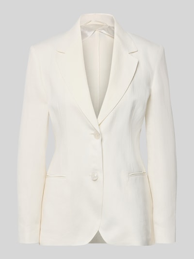 Productfoto, Regular Fit Longblazer uit puur linnen model 'BELLO' van Max Mara, look: effen, reverskraag, rugsplit, 2-knoopsluiting, paspelzakken, lange mouw, decoratieve knopen, materiaal: linnen