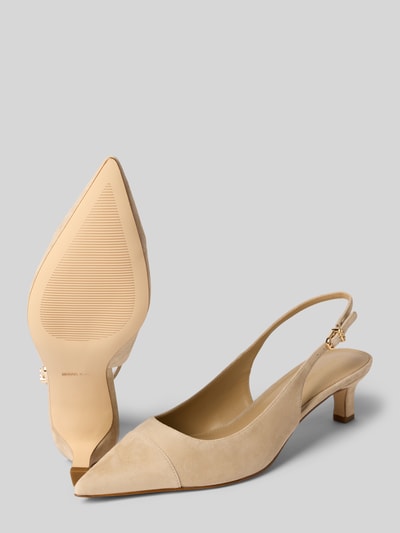 Produktfoto, Slingbacks aus echt leer Modell 'AMARA' von MICHAEL Michael Kors in beige met smalle riempjes, doornsluiting, gladde zool, naaldhak 6 cm, maat 40, spitse model