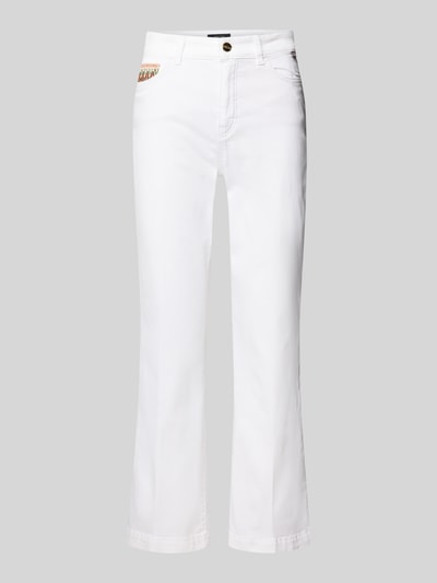 Marc Cain Straight Fit Jeans im 5-Pocket-Design mit Label-Detail Weiss 2