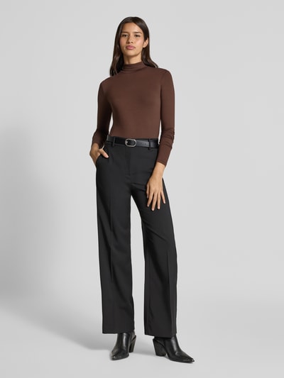 Weekend Max Mara Regular fit shirt met lange mouwen van viscosemix, model 'MULTIF' Donkerbruin - 1