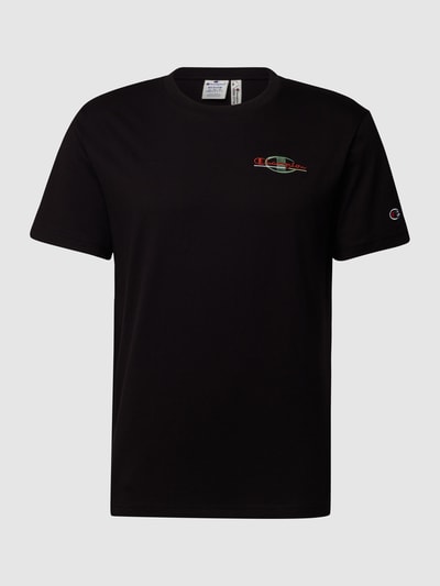 CHAMPION T-Shirt mit Label-Stitchings Black 2